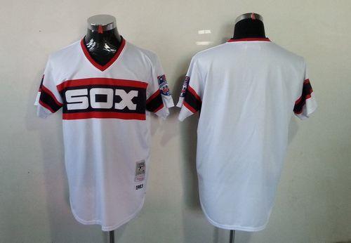 Mitchell And Ness White Sox Blank White Throwback Stitched MLB Jersey - Click Image to Close